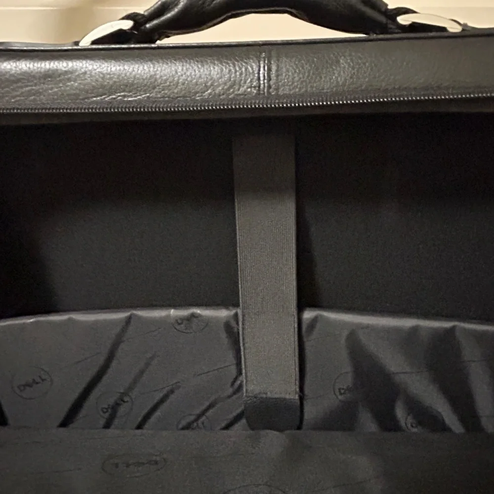Dell Leather Laptop Bag - Black